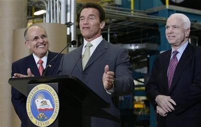 Schwarzenegger, Giuliani and McCain Republicans
