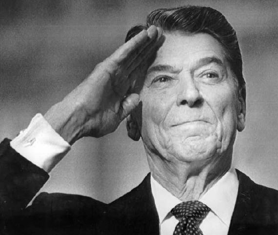 ronald-reagan-salute-bw