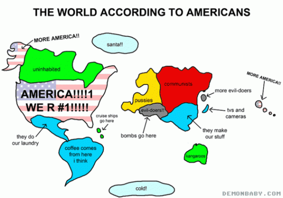 The World According To America Map Cities And Towns Map
