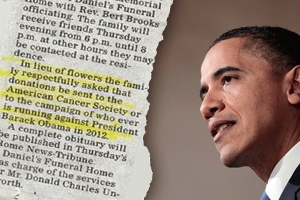 "In lieu of flowers.....make a donation to ANYONE running against Barack Hussein Obama"