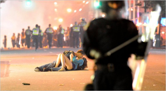 Vancouver Riot Kiss Scott Jones and Alex Thomas by Rich Lam