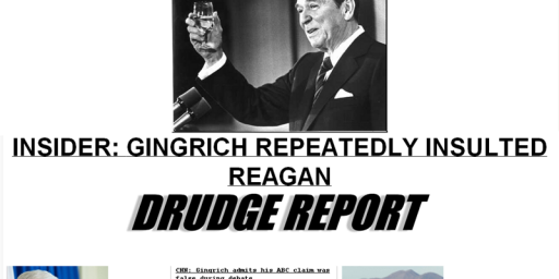 Drudge Report Becomes Gingrich Report
