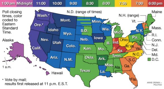 So What Time Do The Polls Close Outside The Beltway