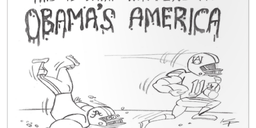 Obama's America Iron Bowl Cartoon Controversy