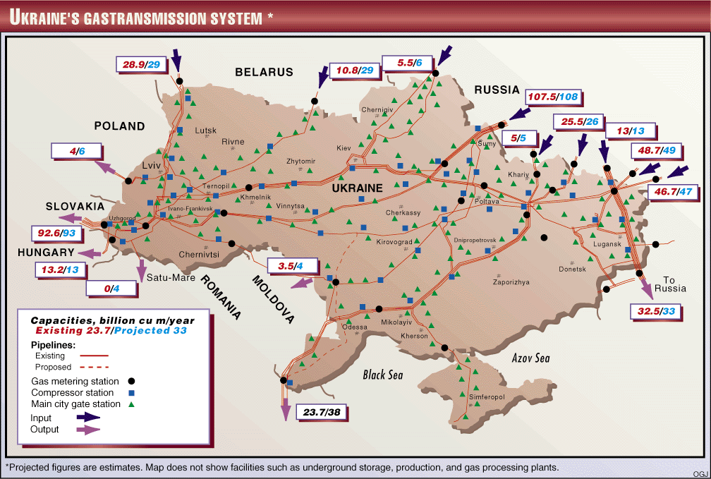 Карта трубопроводов на украине