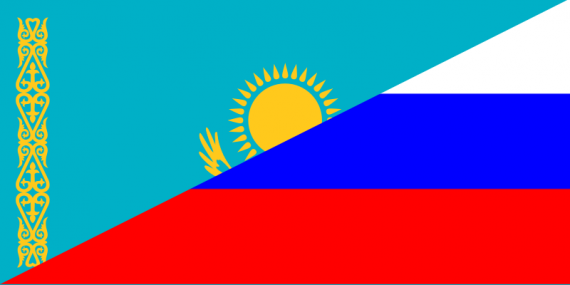 Russian Kazakhstan Flags