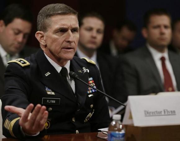 US Army Lt General Flynn testifies before House Intelligence Committee in Washington