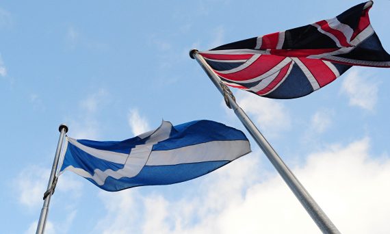 Scotland and UK flags