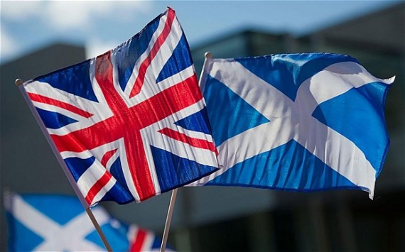 UK and Scottish flags