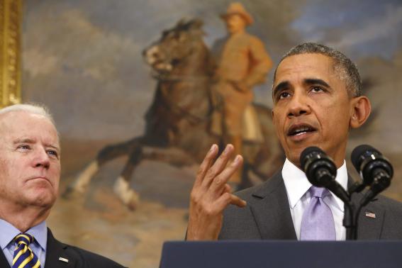 Obama talks about a three-year limit on the authorization of the use of military force against the Islamic State in legislation he is sending to Congress, during his remarks from the White House in Washington