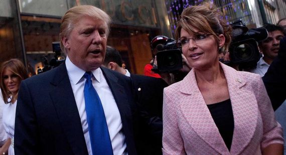 Sarah Palin Meets With Donald Trump In New York During Her Bus Tour