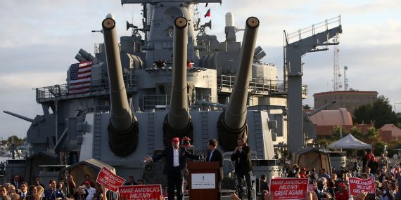 Donald Trump Leads Rally For US Military At USS Iowa