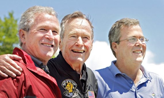 George H Bush with sons George W and Jeb