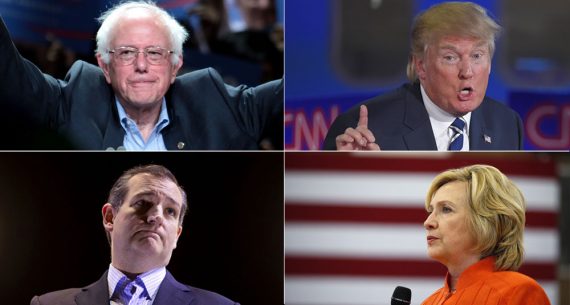 Bernie Sanders Donald Trump Ted Cruz Hillary Clinton