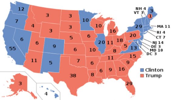 2016 Presidential Election Electoral College Map