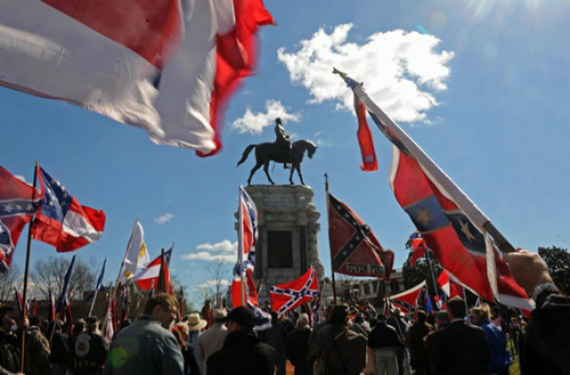 Confederate Statue And Flag