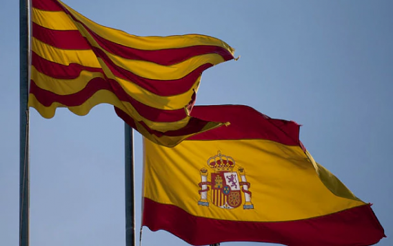 Spanish and Catalan Flags