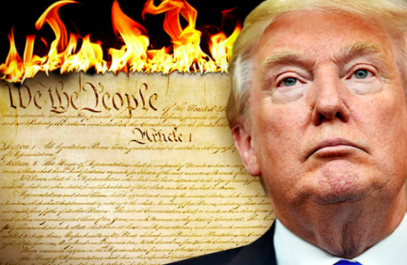 Trump Burning Constitution