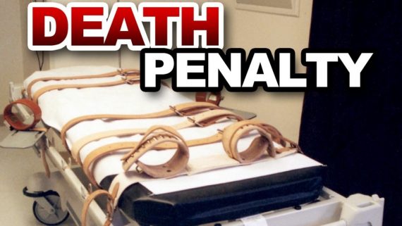 [Death penalty - image of a stretcher with shackles]