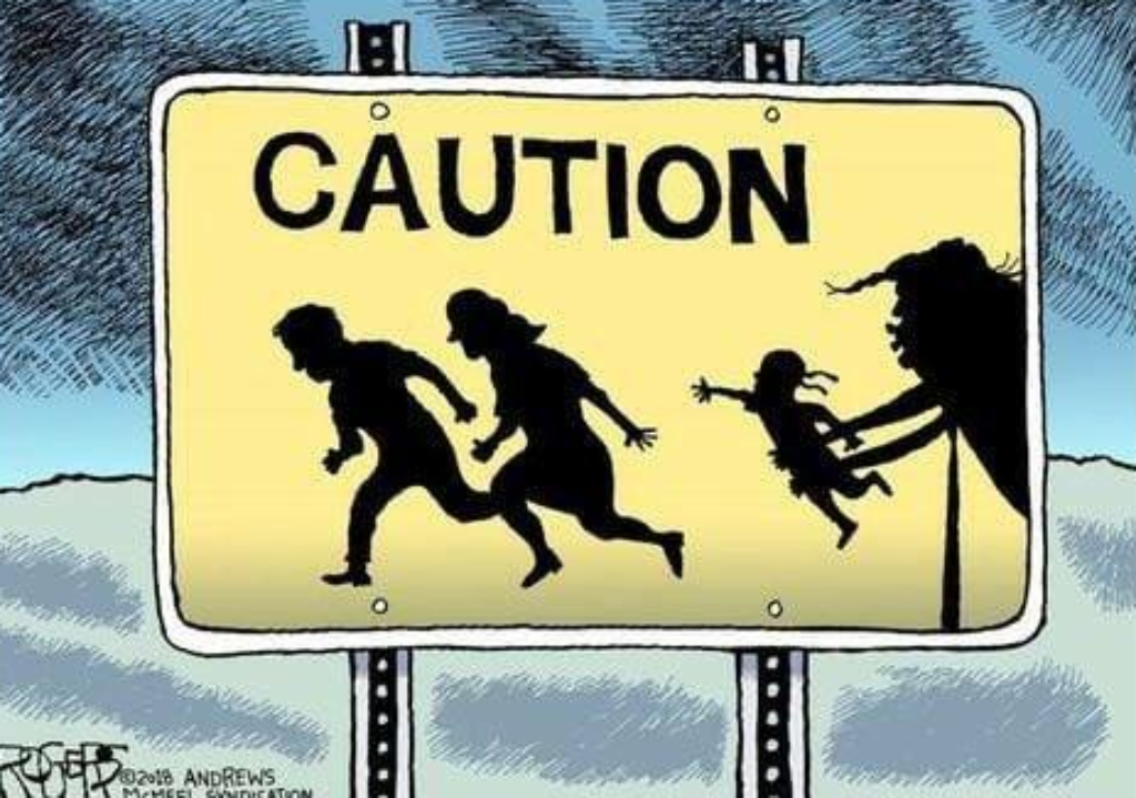 Image result for cartoon of trump tearing children from their parents