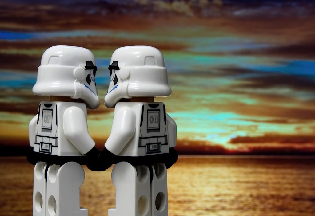 high-resolution photo of hand, sunset, white, vacation, military, love, touch, holiday, couple, romance, romantic, commitment, machine, two, black, together, toy, engagement, friend, holding hands, date, stormtrooper, boyfriend, girlfriend, star wars, outdoors, empire, happiness, relationship, helmet, dating, lovers, passion, uniform, lego, pair, valentine, armour, sex, evil, pride, gay, transgender, lgbt, same, trooper, touching, homosexual, engaged, minifigure