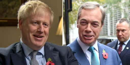 Nigel Farage Gives Boris Johnson A Helping Hand. Sort of.
