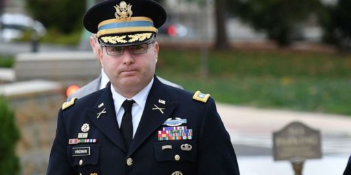 LTC Vindman Could be Court-Martialed for Testifying to Congress