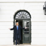 President Donald J. Trump greets guests on the South Lawn of the White House Tuesday, Oct. 27, 2020, prior to boarding Marine One en route to Joint Base Andrews, Md. to begin his trip to Michigan, Wisconsin, Nebraska and Nevada. (Official White House Photo by Joyce N. Boghosian)