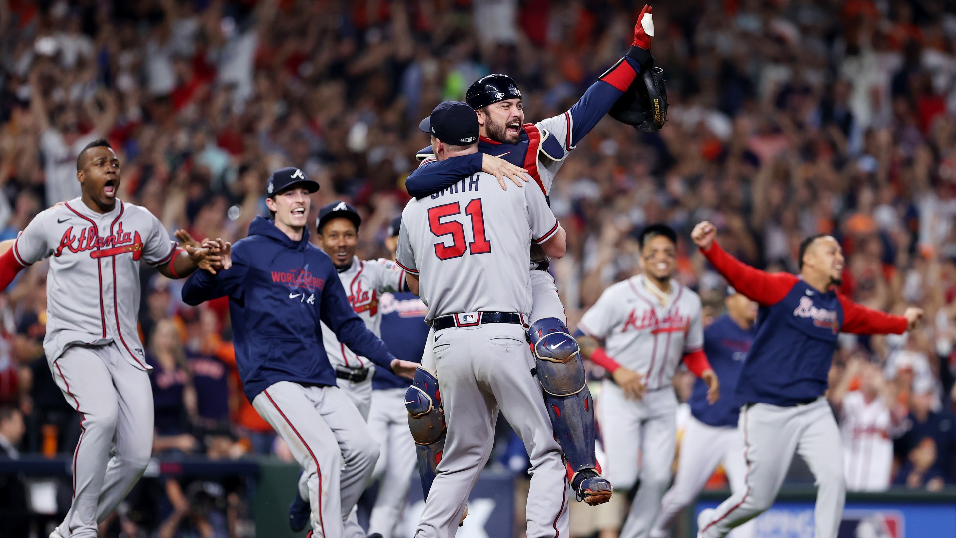 Atlanta Braves celebrate Georgia Football National Championship win