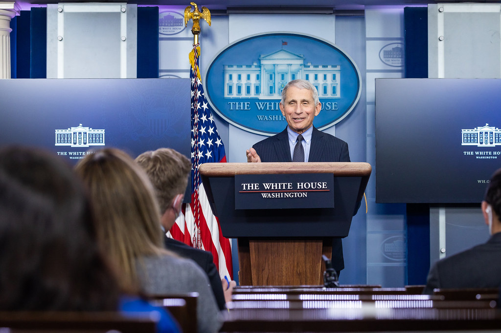 Chief Medical Advisor to the President Dr. Anthony Fauci participates in a briefing Thursday, Jan. 21, 2021, in the James S. Brady Press Briefing Room of the White House. (Official White House Photo by Chandler West)