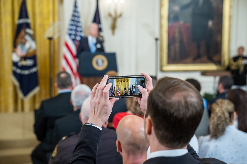 President Joe Biden delivers remarks at a Medal of Valor ceremony, Monday, May 16, 2022, in the East Room of the White House. (Official White House Photo by Adam Schultz)