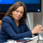 Vice President Kamala Harris attends a meeting with President Joe Biden and their “Investing in America” Cabinet to discuss the Administration’s economic agenda, Friday, May 5, 2023, in the Roosevelt Room of the White House.