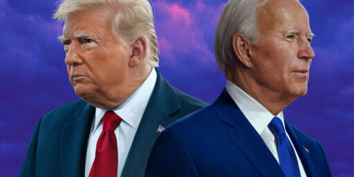 Donald Trump and Joe Biden portrait style